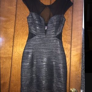 black/silver dress